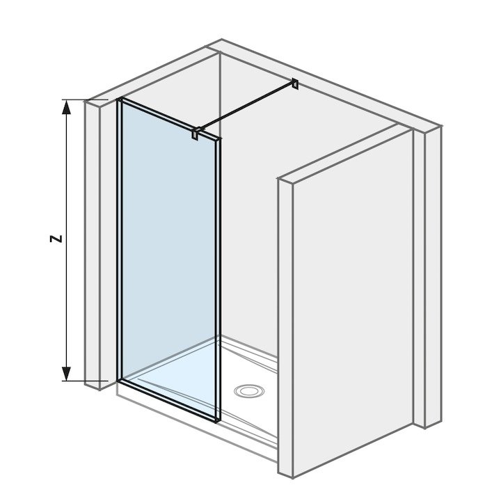 Jika Pure - skleněná stěna boční 70 cm H2674290026681