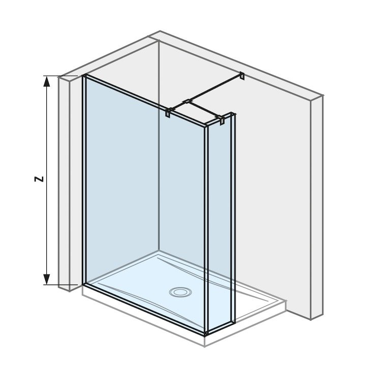 Jika Pure - skleněná stěna včetně krátkého skla 120 cm H2674260026681