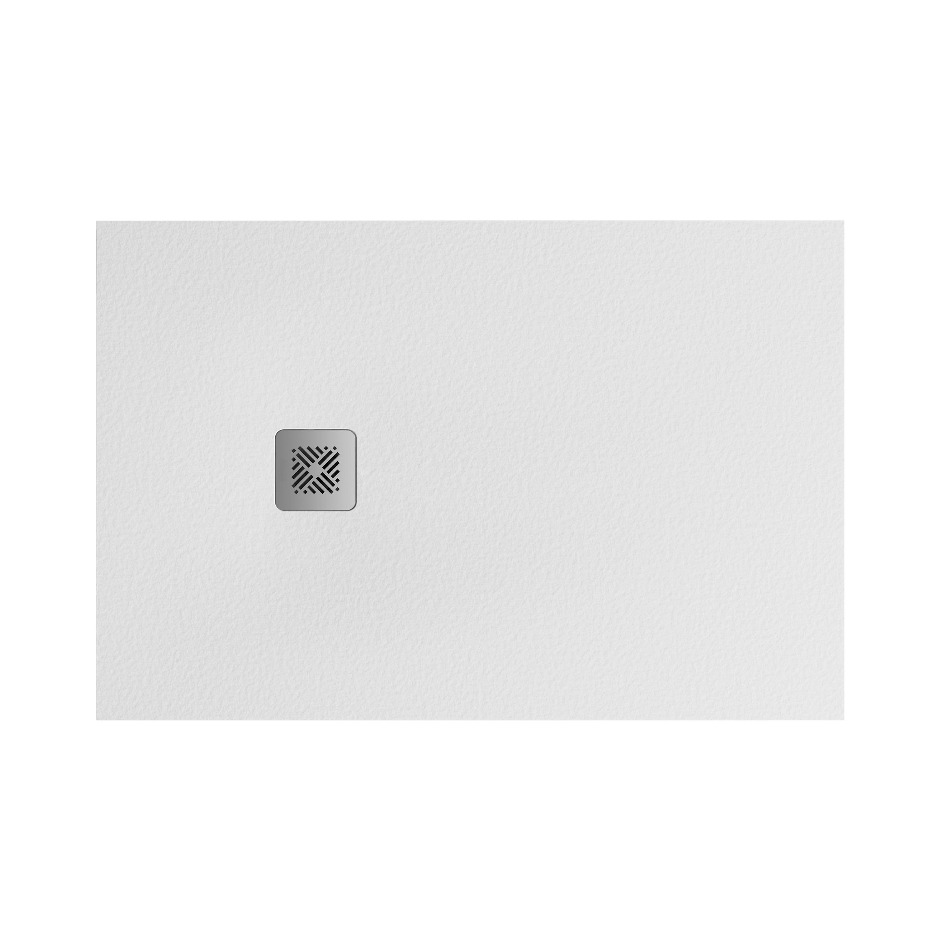 Selina - sprchová vanička 100x70, obdélníková, litý mramor, vč. nerezové krytky sifonu