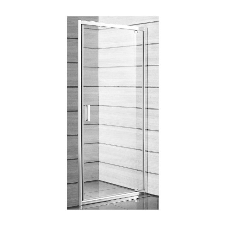 Lyra Plus - sprchové dveře pivotové 90 cm, sklo Stripy, bílý profil H2543820006651