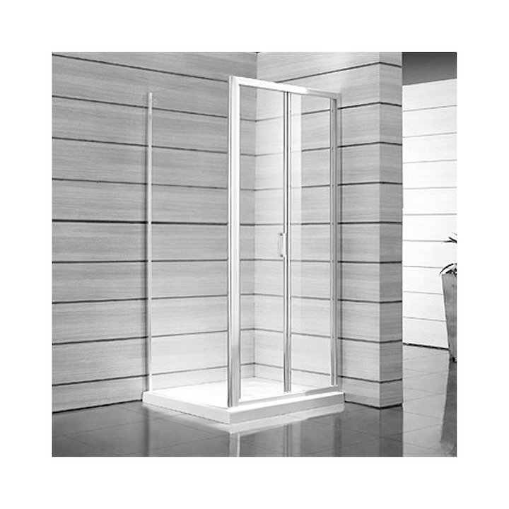 Jika Lyra Plus - sprchové dveře skládací 80 cm, sklo stripy, bílý profil H2553810006651
