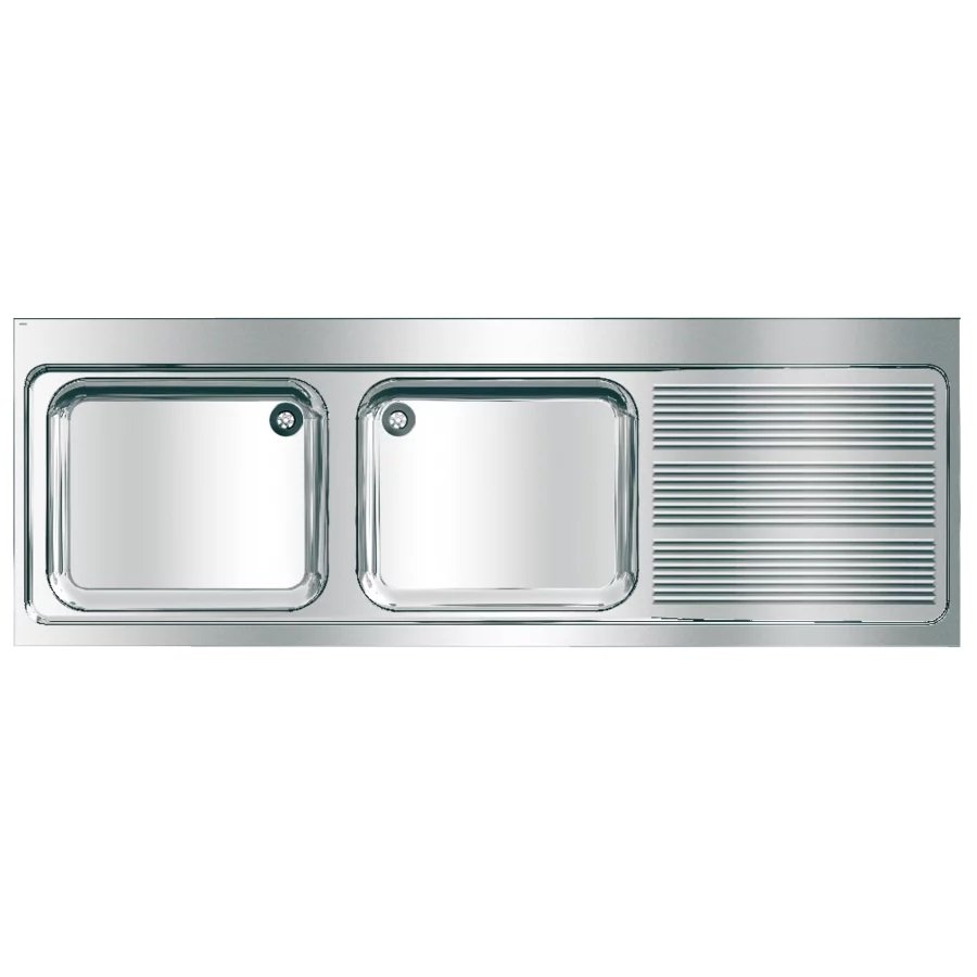 MAXIMA MAXL212-200 - živnostenský dřez 200x70 cm, odkapová deska vpravo