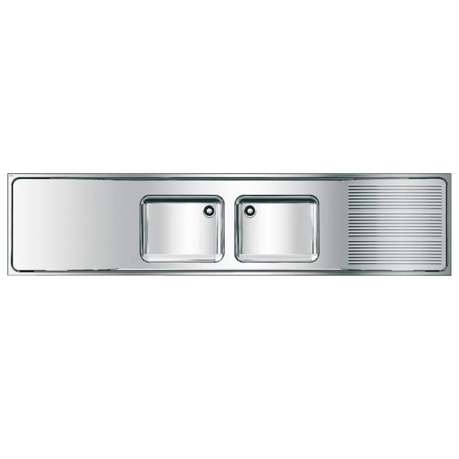 MAXIMA MAXS222-260 - živnostenský dřez 260x60 cm, odkapová plocha vpravo