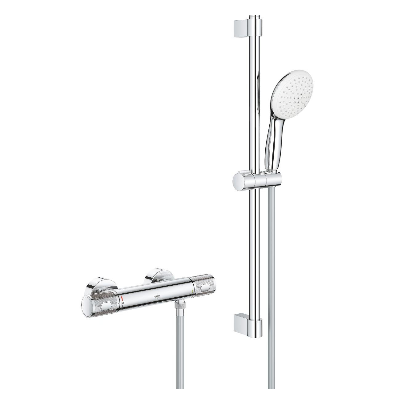 Grohe Grohtherm 1000 Performance - termostatická sprchová nástěnná baterie, se sprchovou soupravou 34834000