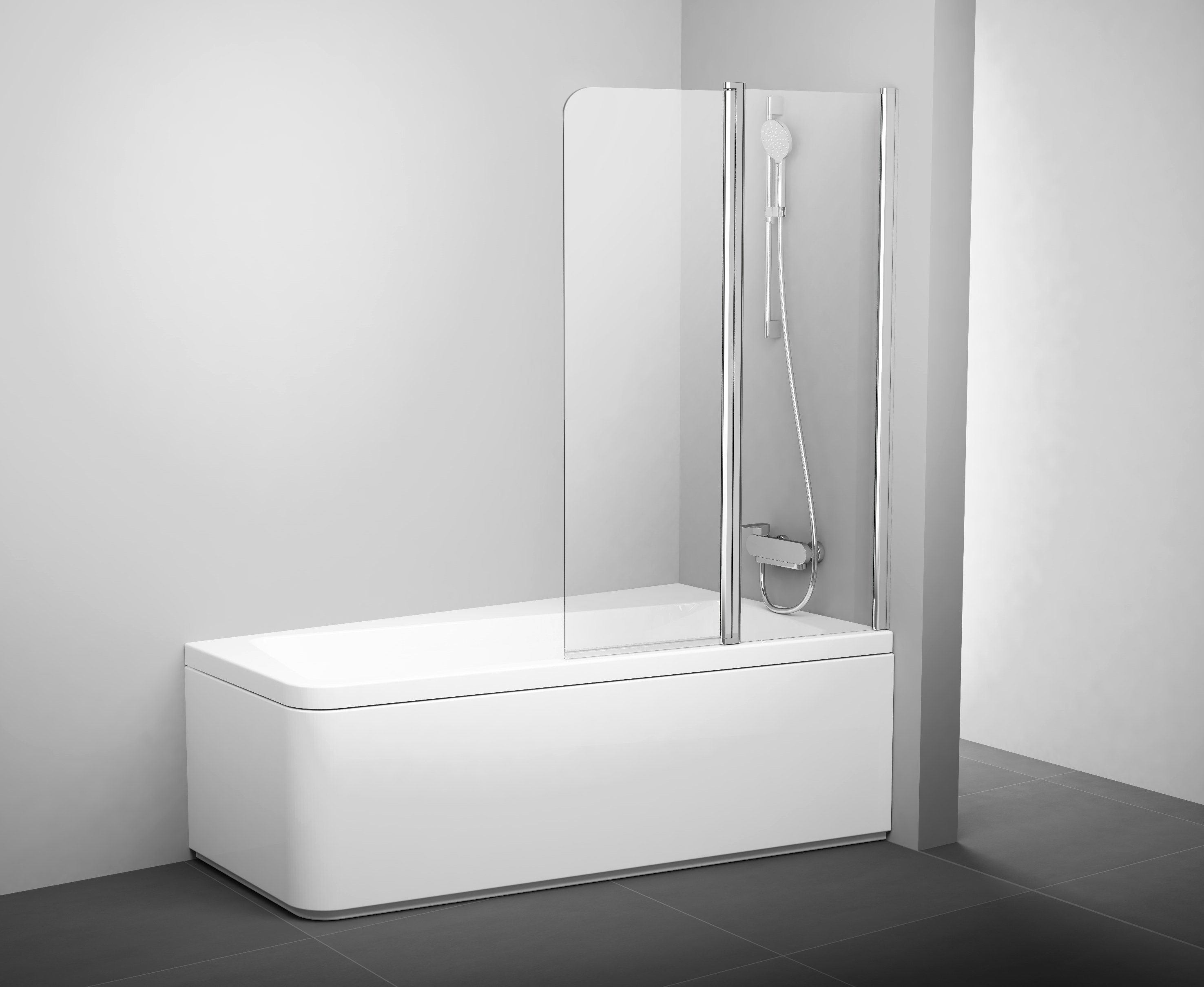 10CVS2 100 L vanové zástěna rám lesk/sklo transparent
