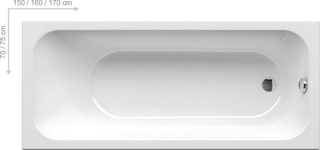 Vana Chrome Slim 150x70 Snowwhite