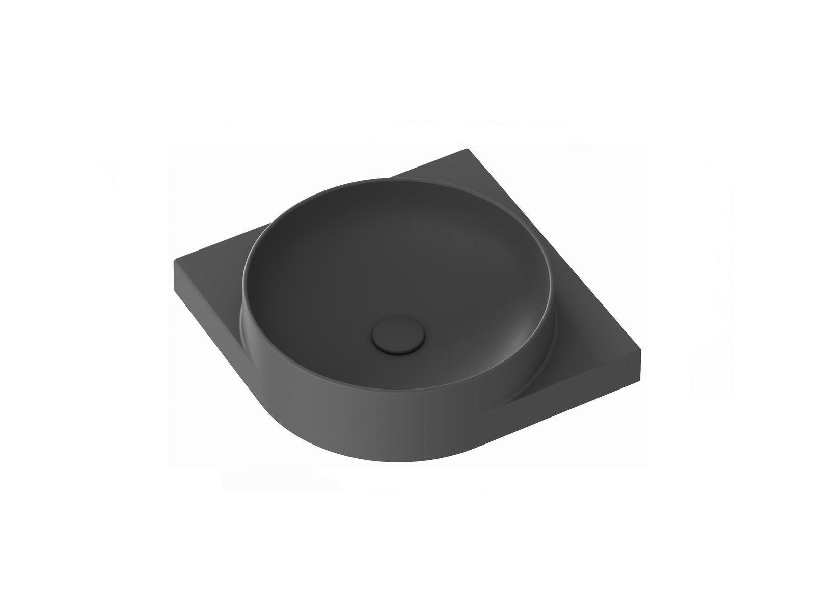 Náhled Umyvadlo Yard 45 C, s otvorem pro baterii, bez přepadu, antracit
