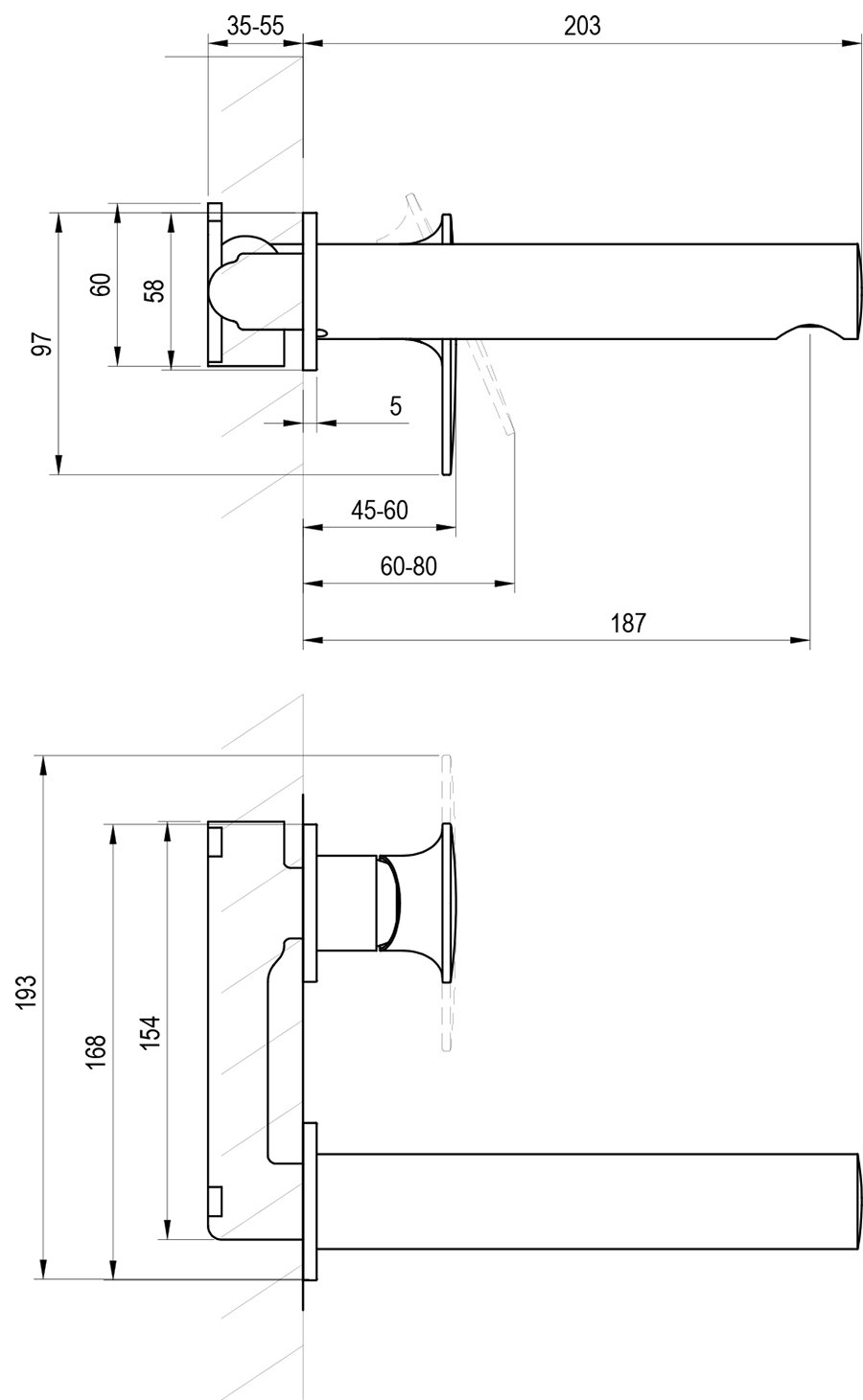Náhled SG 019.20BLM.O1 umyvadlová podomítková baterie s tělesem, černá matná