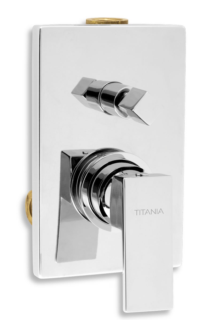 Novaservis Vanová sprchová baterie s přepínačem Titania Cube chrom 98850R,0
