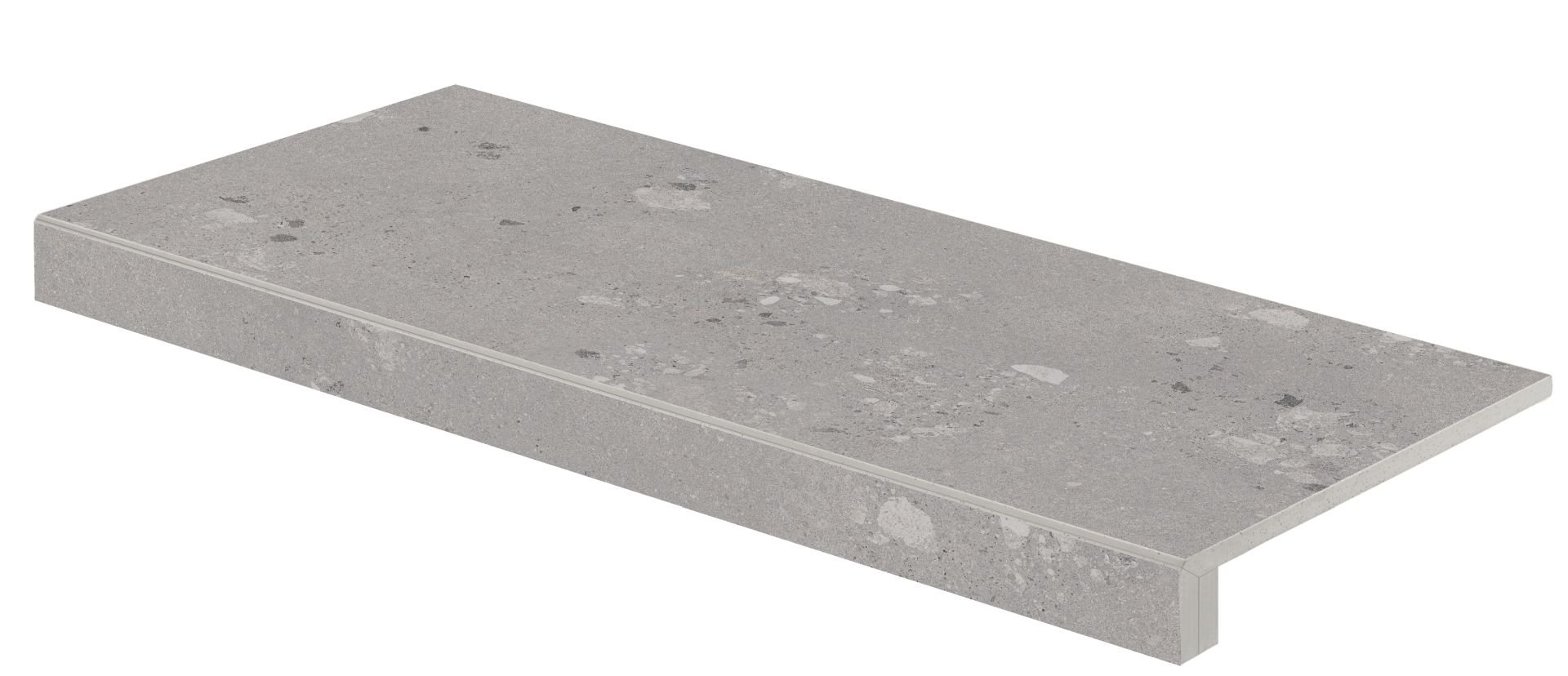 Castone Ash - schodová tvarovka 39,8x79,8 šedá