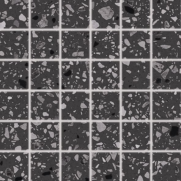 Porfido - dlaždice mozaika 5x5 černá, tl. 9 mm 