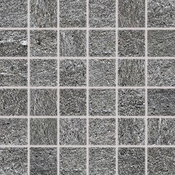 Quarzit - dlaždice mozaika 5x5 tmavě šedá, tl. 9 mm