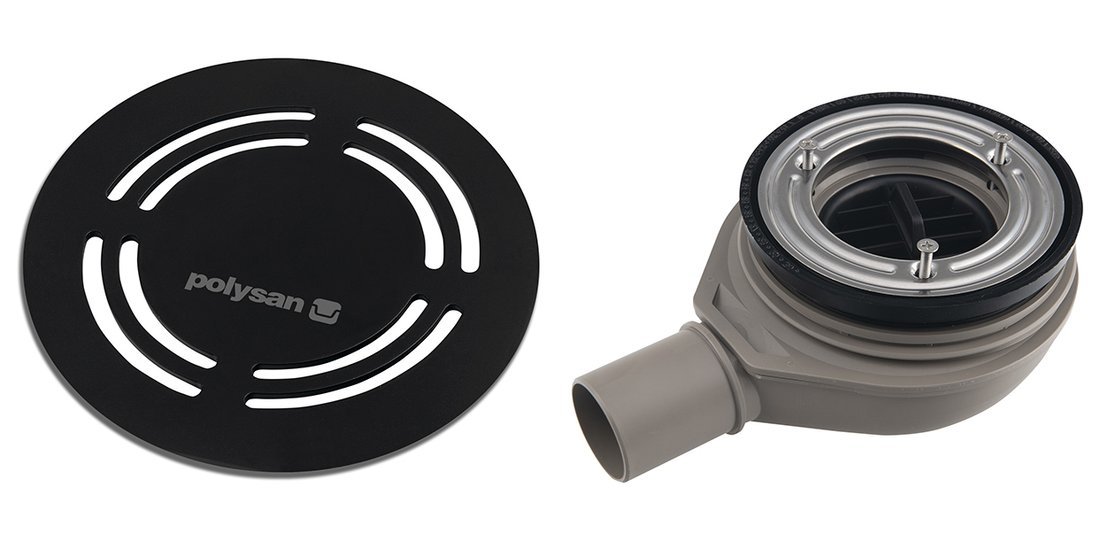 Sifon pro vaničky FLEXIA, průměr 90 mm, odpad 40 mm, krytka černá