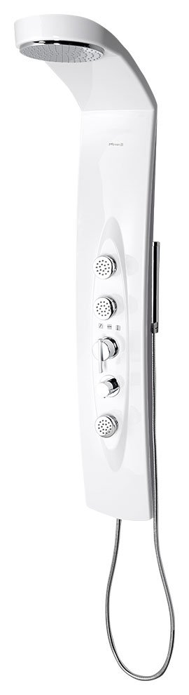 Sprchový termostatický panel MOLA 21x130 cm, rohový, pro rozteč 100 mm 80372