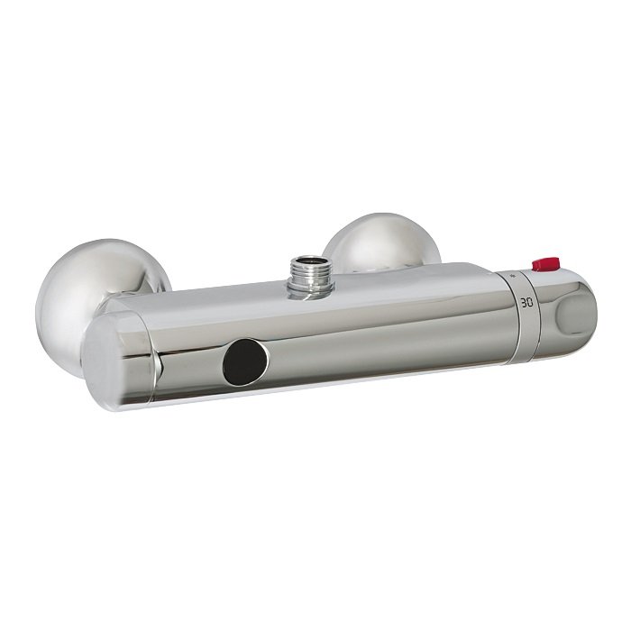 SLS 03B - Automatické nástěnné ovládání sprchy s elektronikou ALS s horním vývodem a termostatickým ventilem pro připojení ke sprchovému setu, 9V 02036