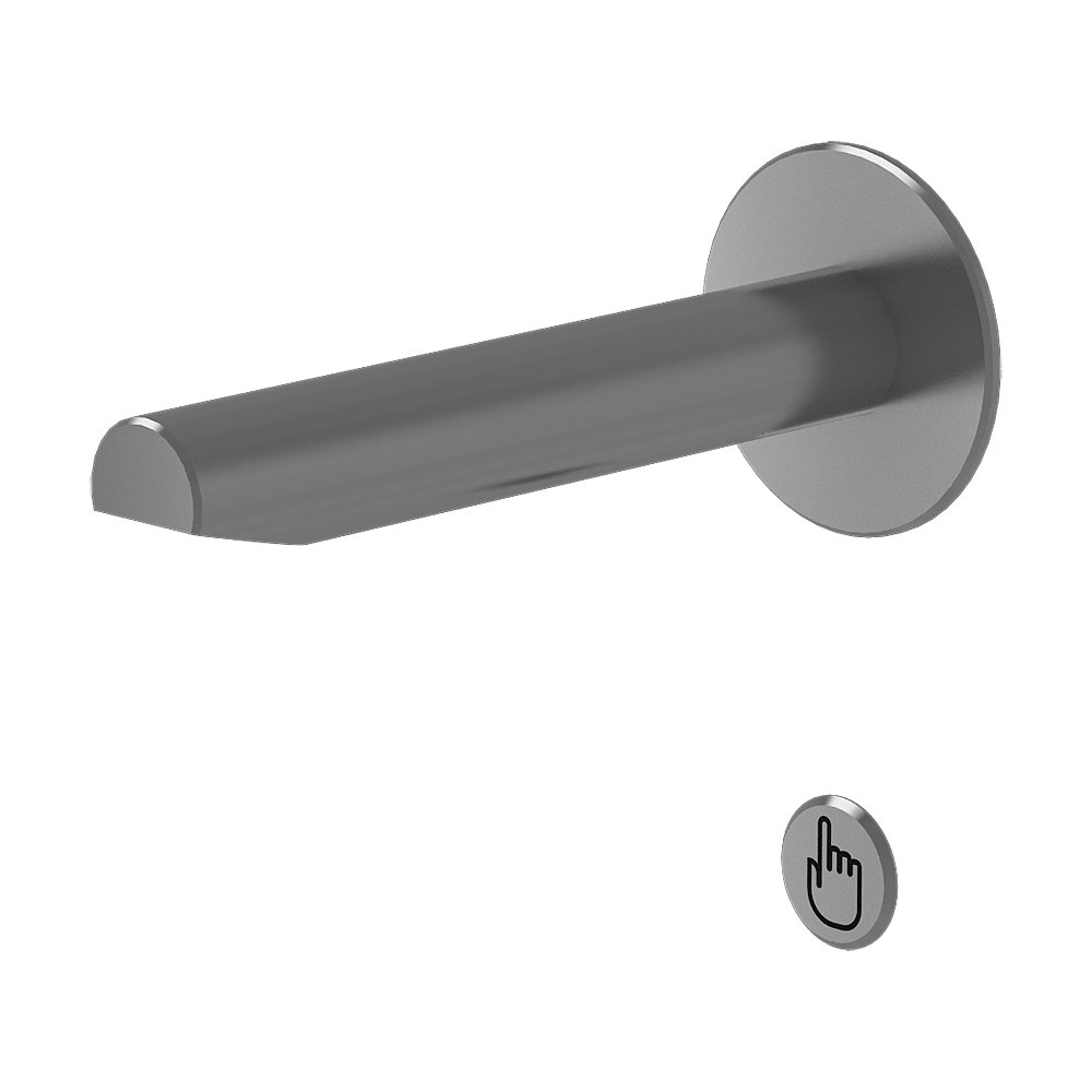 SLU 39PBX - Set nástěnné nerezové piezo umyvadlové baterie pro další montáž, 6 V, matné