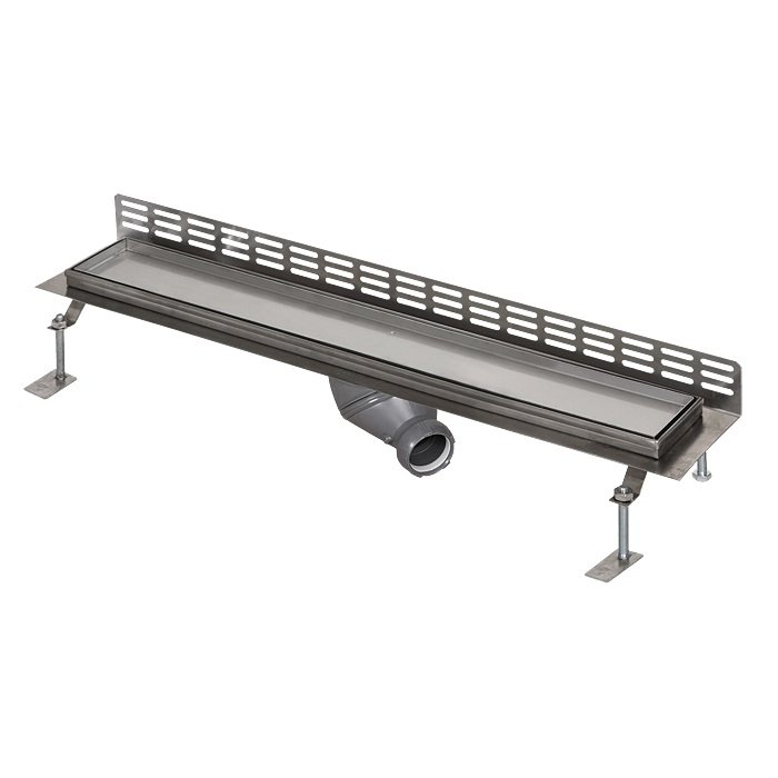 SLKN 15 - Nerezový koupelnový žlábek pro dlažbu ke stěně, délka 115 cm