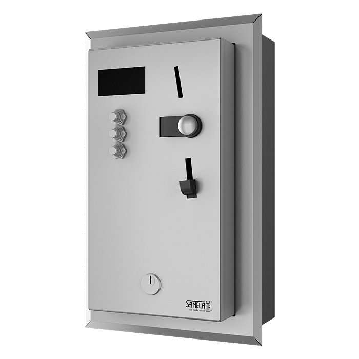 Sanela SLZA 01NZ - Vestavěný mincovní a žetonový automat pro jednu až tři sprchy - interaktivní ovládání 88014