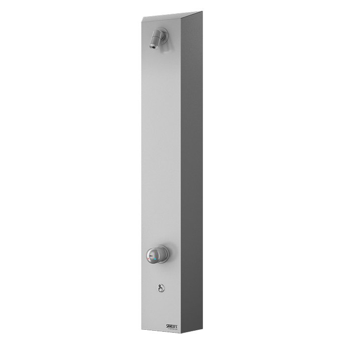 SLZA 21PH - Nerezový sprchový nástěnný panel s piezo tlačítkem-pro dvě vody, regulace míchací baterií 88218