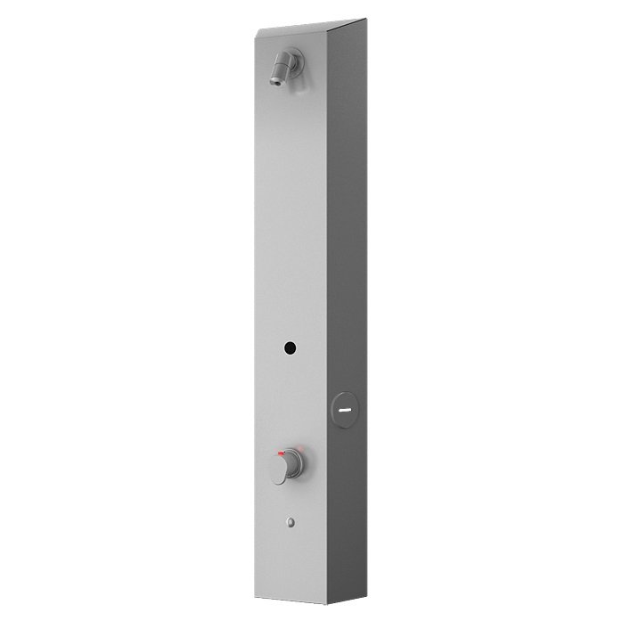 SLZA 32T - Nerezový sprchový nástěnný žetonový RFID panel - pro dvě vody, regulace termostatem, 24 V DC 89320 Sanela