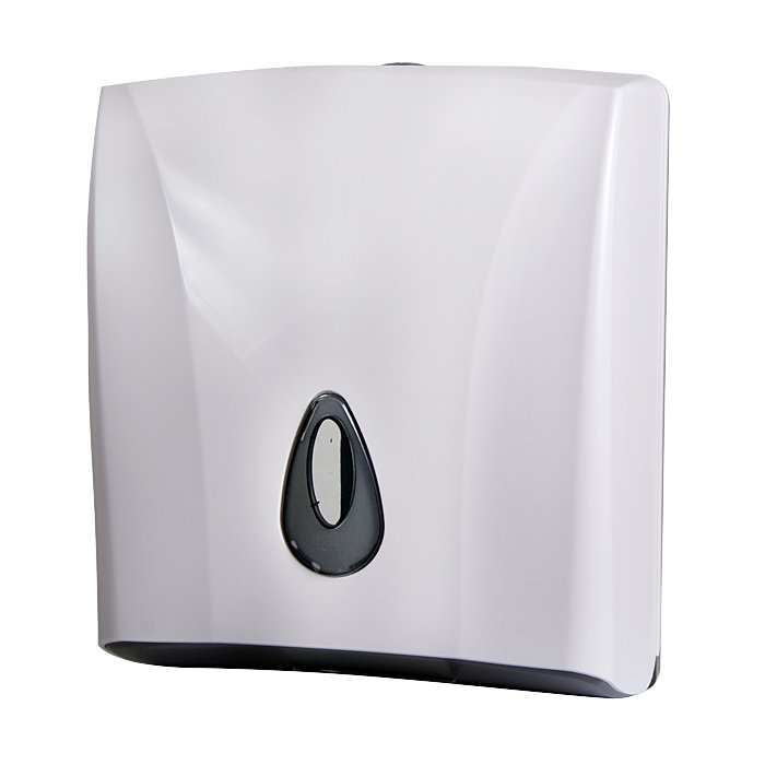 Sanela SLDN 03 - Zásobník na skládané papírové ručníky, bílý plast ABS 72030