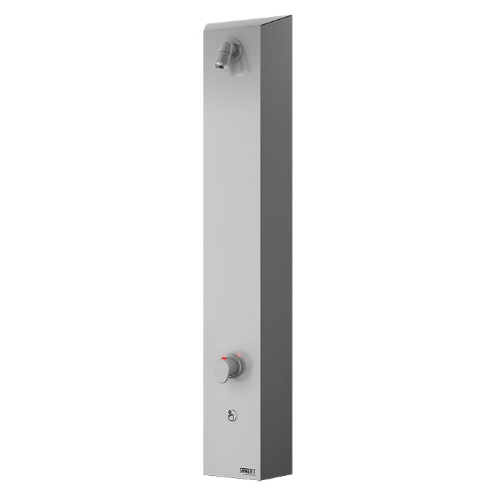 SLSN 02PTB - Nerezový sprchový panel s integrovaným piezo ovládáním a termostatickým ventilem, 6V 82022