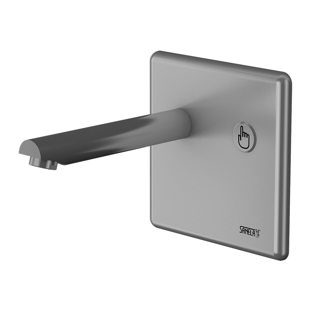 SLU 04P17  - Piezo nástěnná umyvadlová baterie, délka výtoku 170 mm, 24 V DC