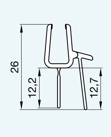 Vodorovné těsnění na 6 mm skla, bez frézování, pro Cadura, Escura, Swing-Line, Swing-Line F, Top-Line, Top-Line S, Annea, Solino 52203.KD.1000-52203.1000