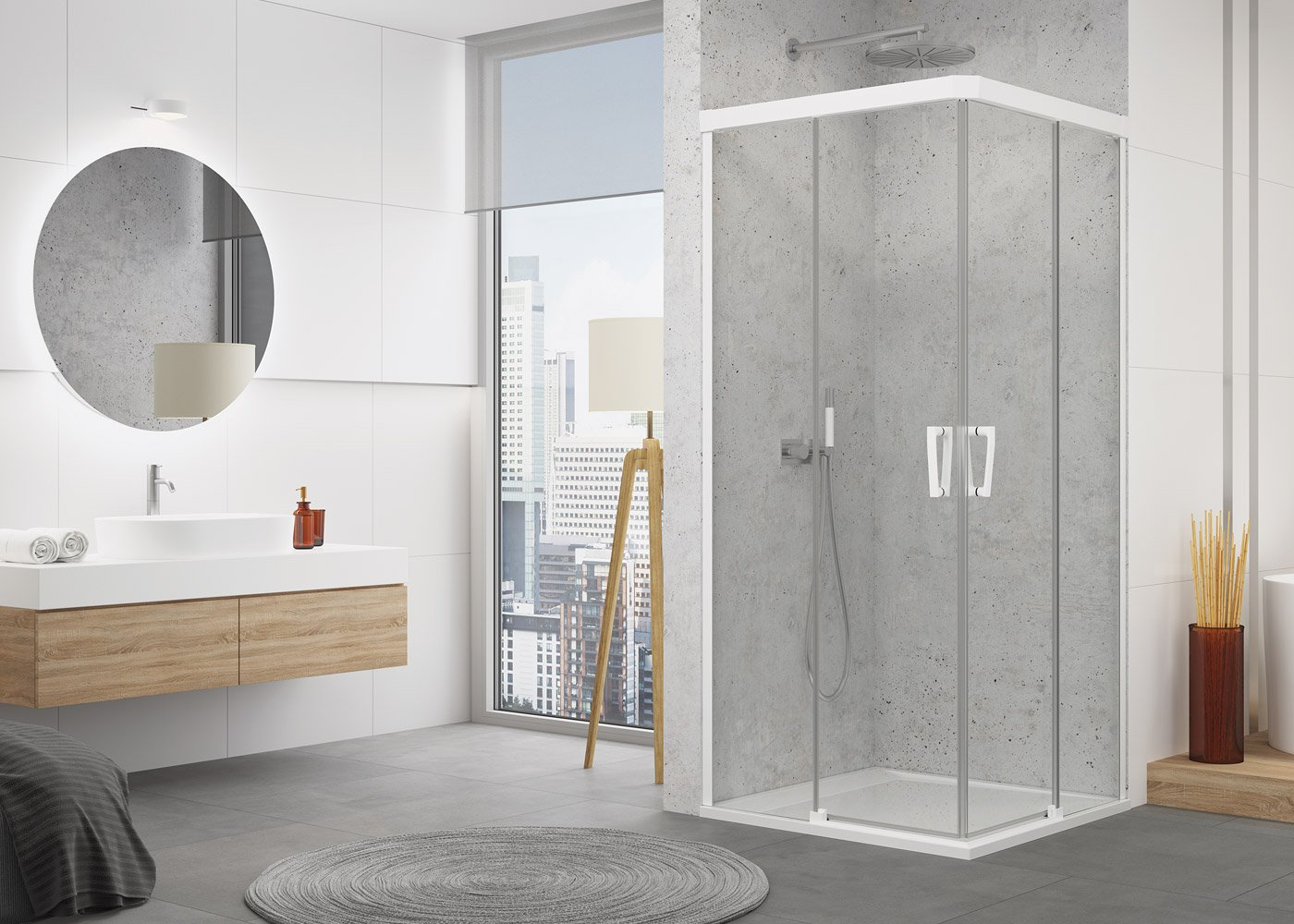 Náhled CAE2 - rohový kout s dvoudílnými posuvnými dveřmi 75 cm, levá část