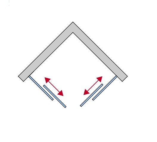 Náhled CAE2 - rohový kout s dvoudílnými posuvnými dveřmi 75 cm, levá část