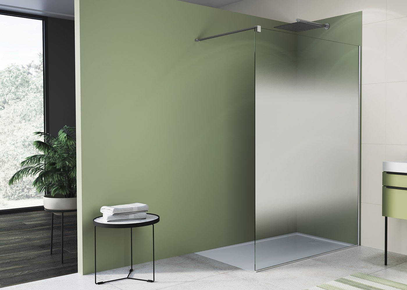 Náhled STR4P - pevná stěna samostatná s vyrovnávacím profilem 80 cm