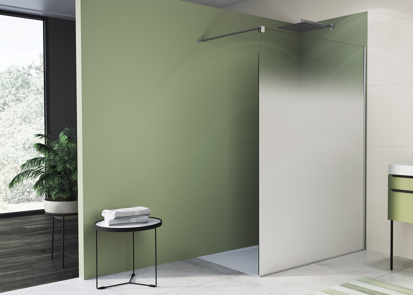 Náhled STR4P - pevná stěna samostatná s vyrovnávacím profilem 80 cm