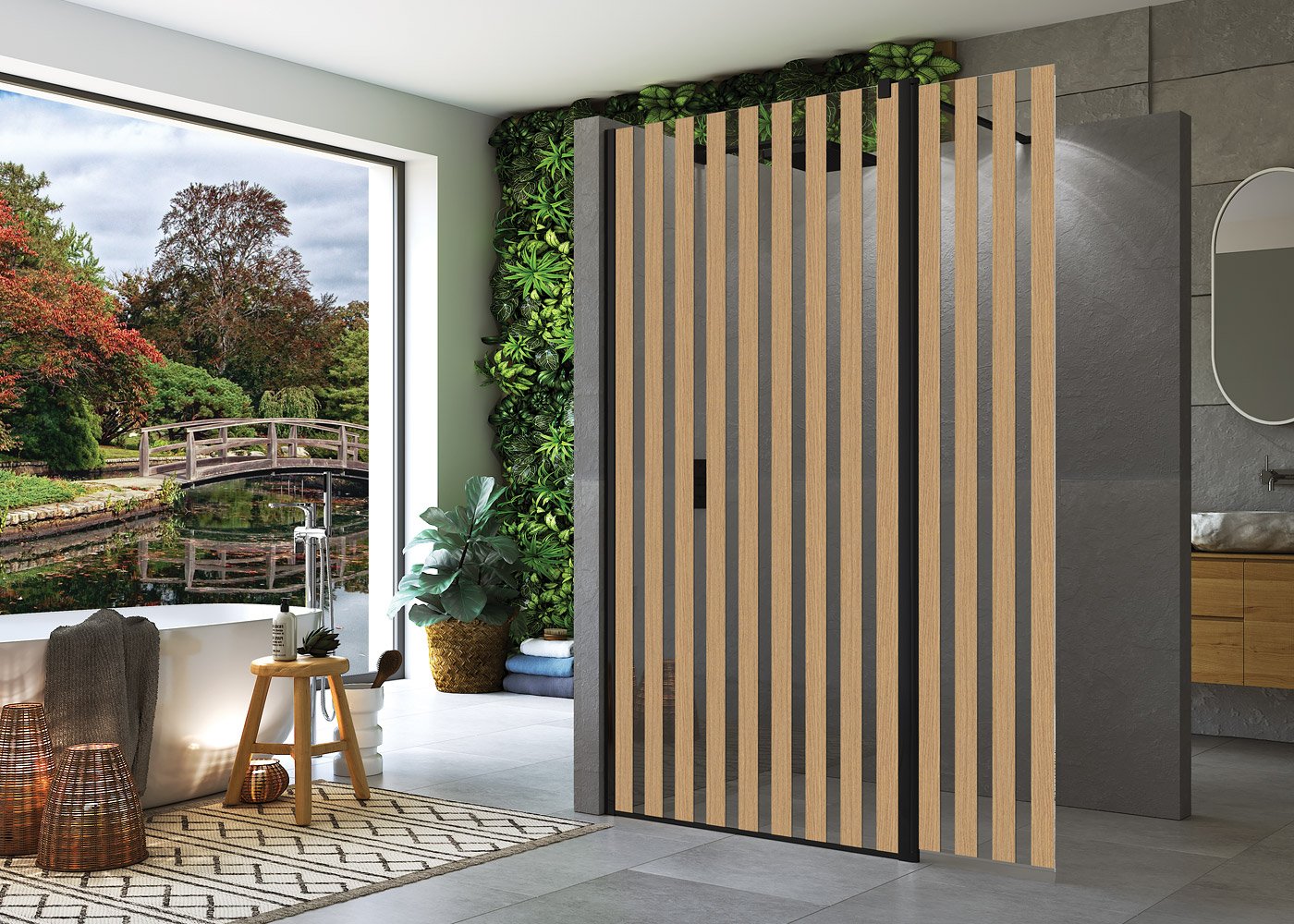 Náhled BTE3 - montážní set s krátkou otočnou stěnou v 180°, profil černý