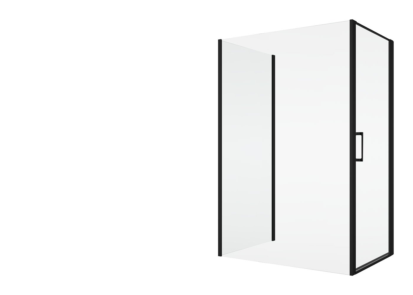 D22F3 - doplňková boční stěna 120 cm, pro U-montáž, černá matná