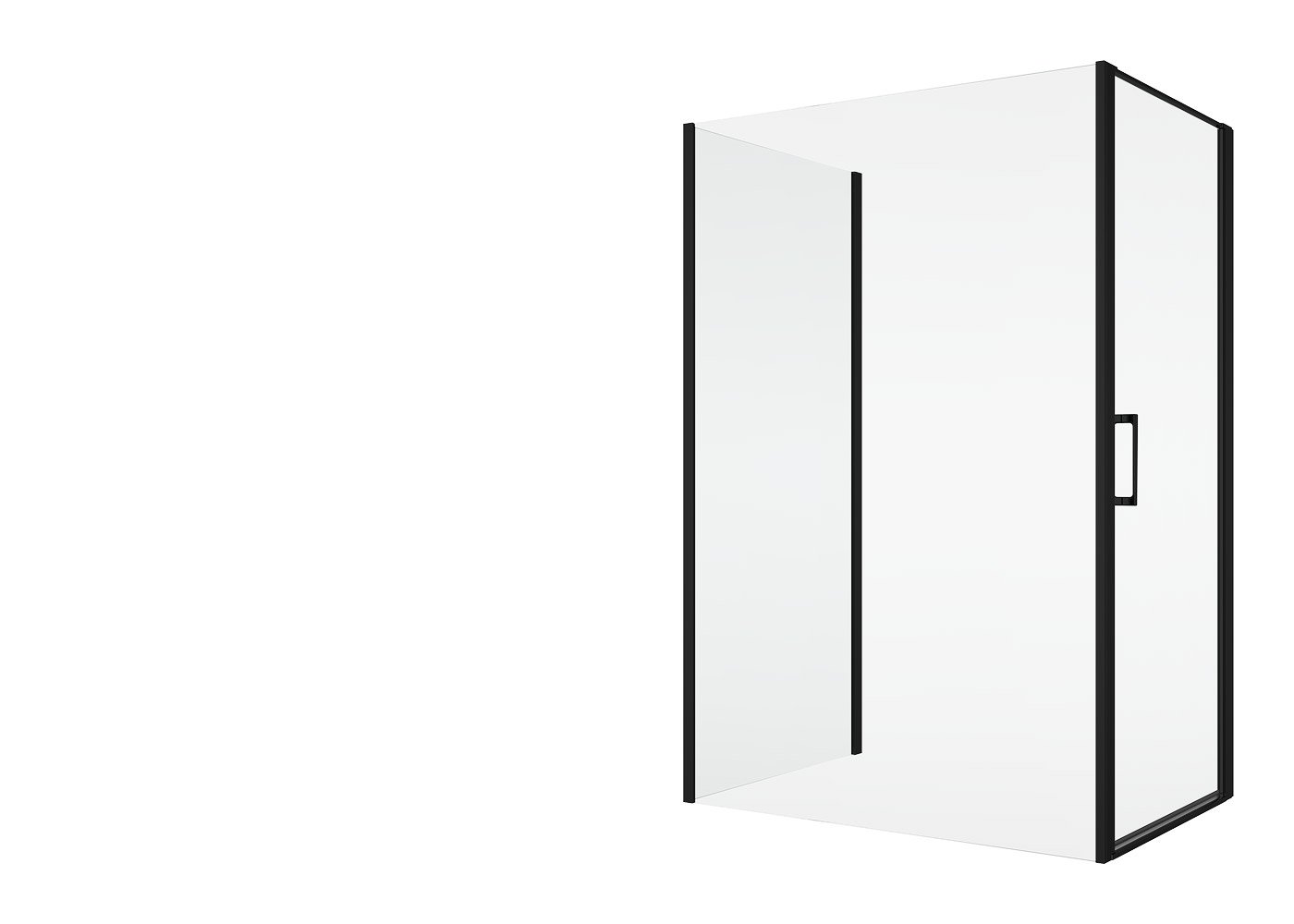 D22F3 - ATYP doplňková boční stěna 80-160 cm, zkrácená, pro U-montáž, černá matná D22F3VSM206