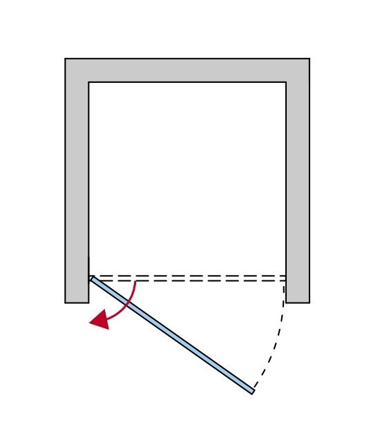 Náhled AN1C - jednokřídlé dveře levé 75 cm, profil aluchrom