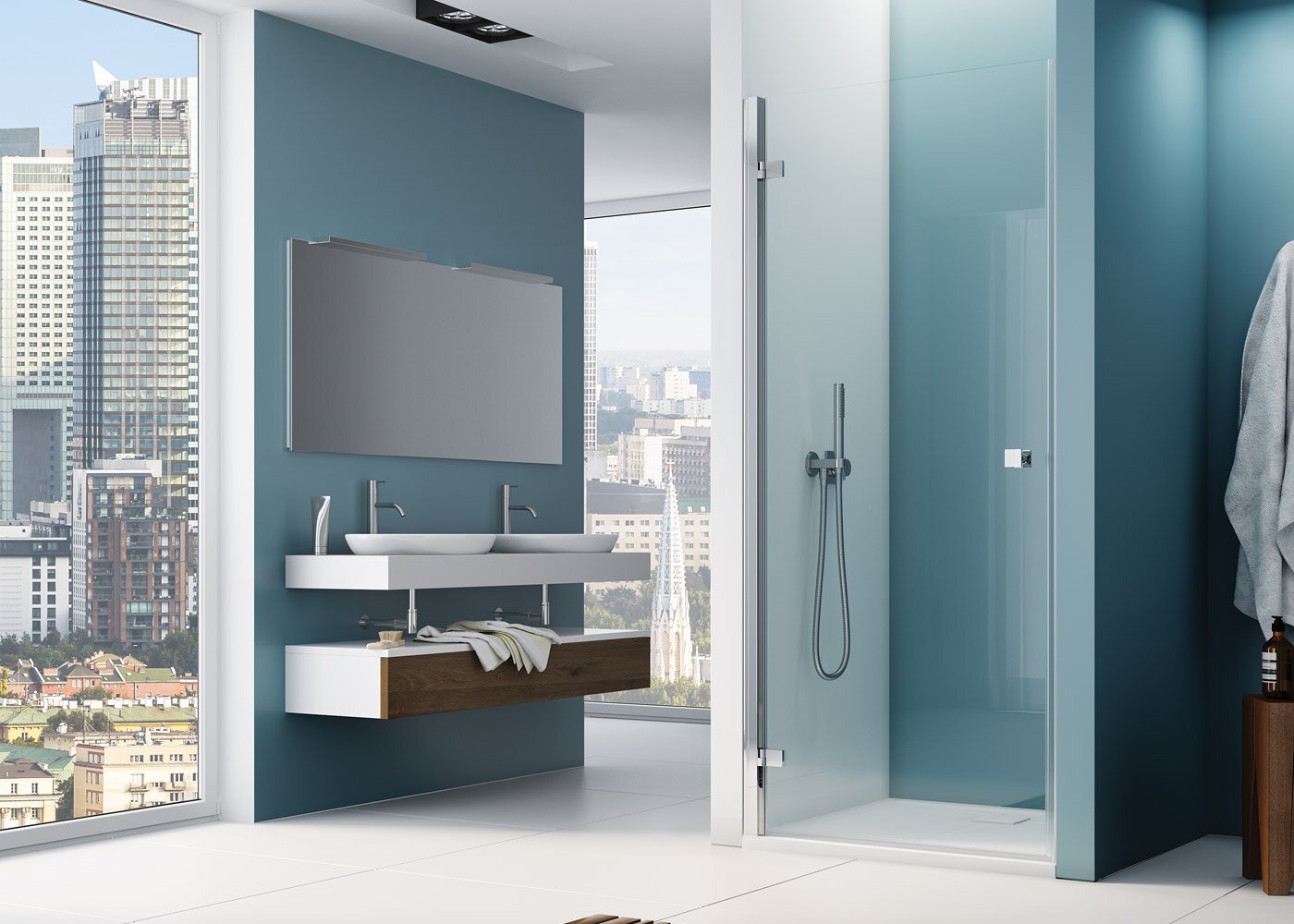 AN1C - jednokřídlé dveře pravé 75 cm, profil aluchrom