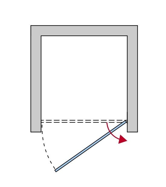 Náhled AN1C - jednokřídlé dveře pravé 75 cm, profil aluchrom