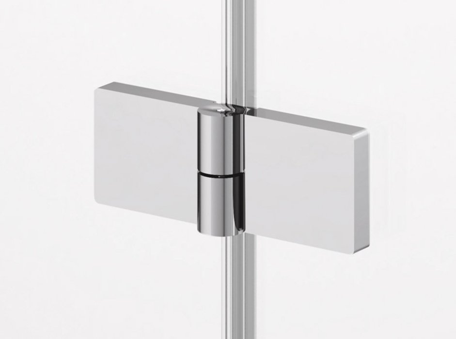 Náhled AN13W - dveře pravé s pevnou stěnou v rovině a L-kováním 80 cm, profil aluchrom