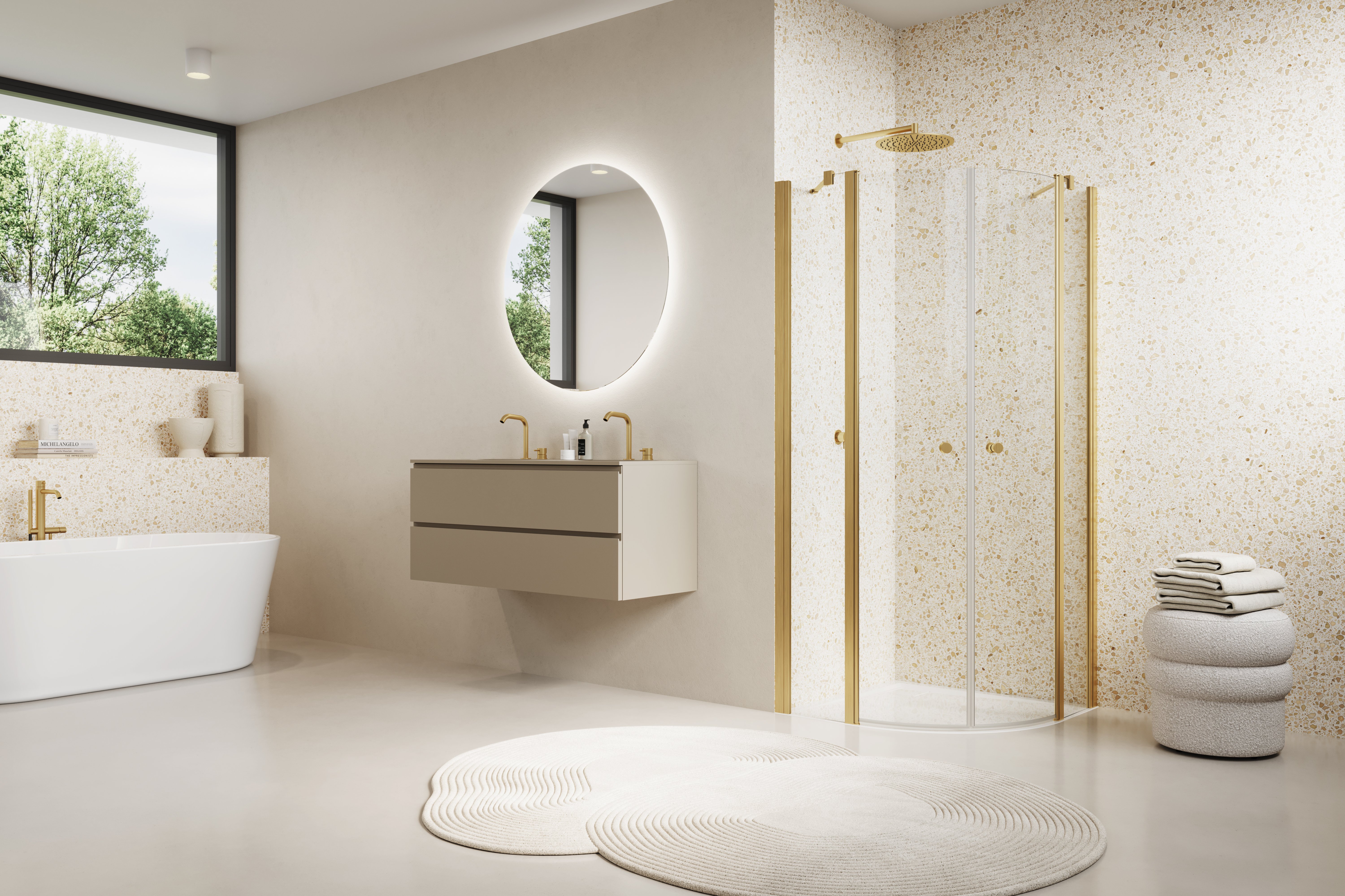 SOR - čtvrtkruhový kout s křídlovými dveřmi 100x100, R55