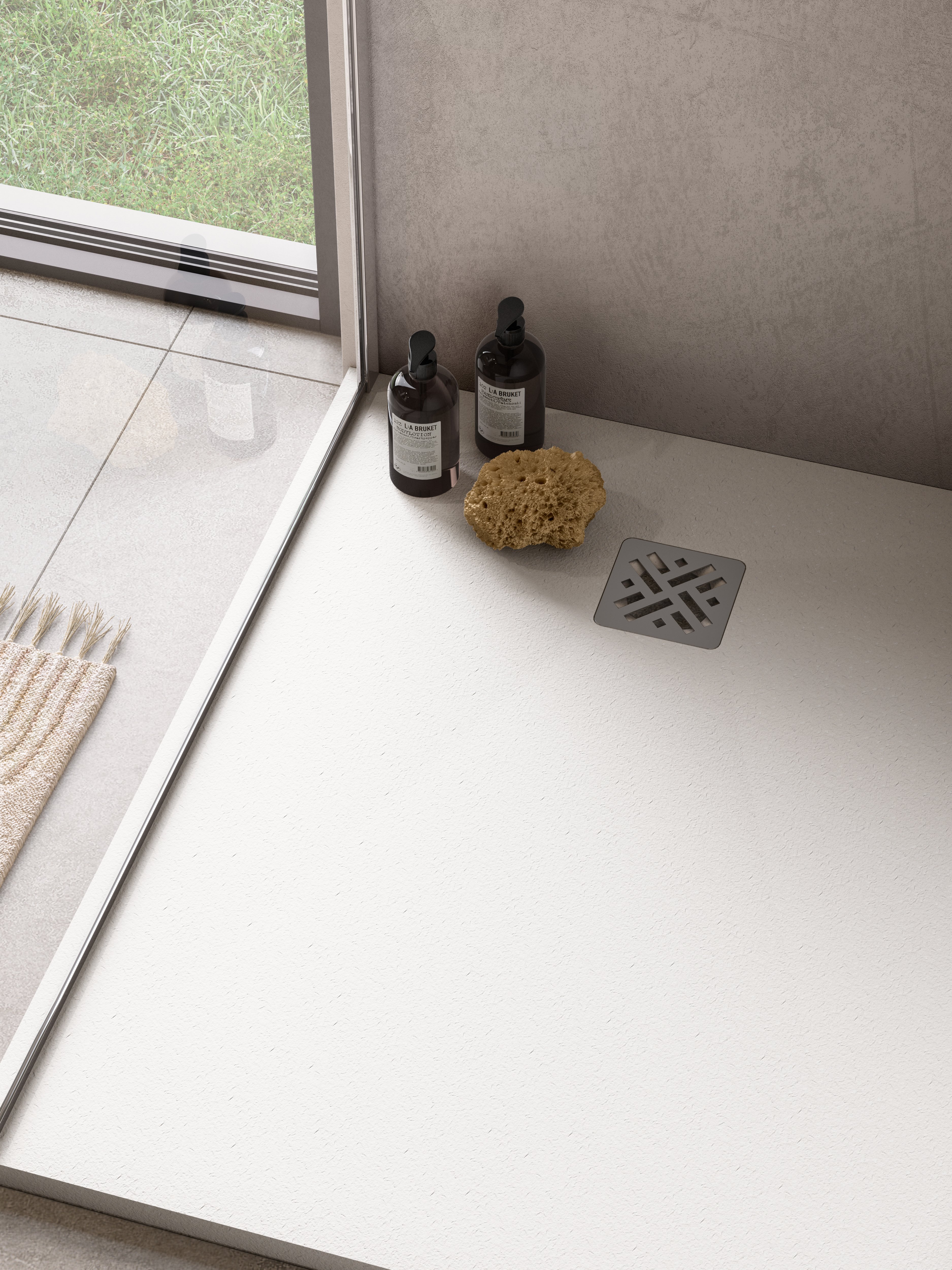 Náhled Dune bílá - čtvercová sprchová vanička 90x90, Mineralite