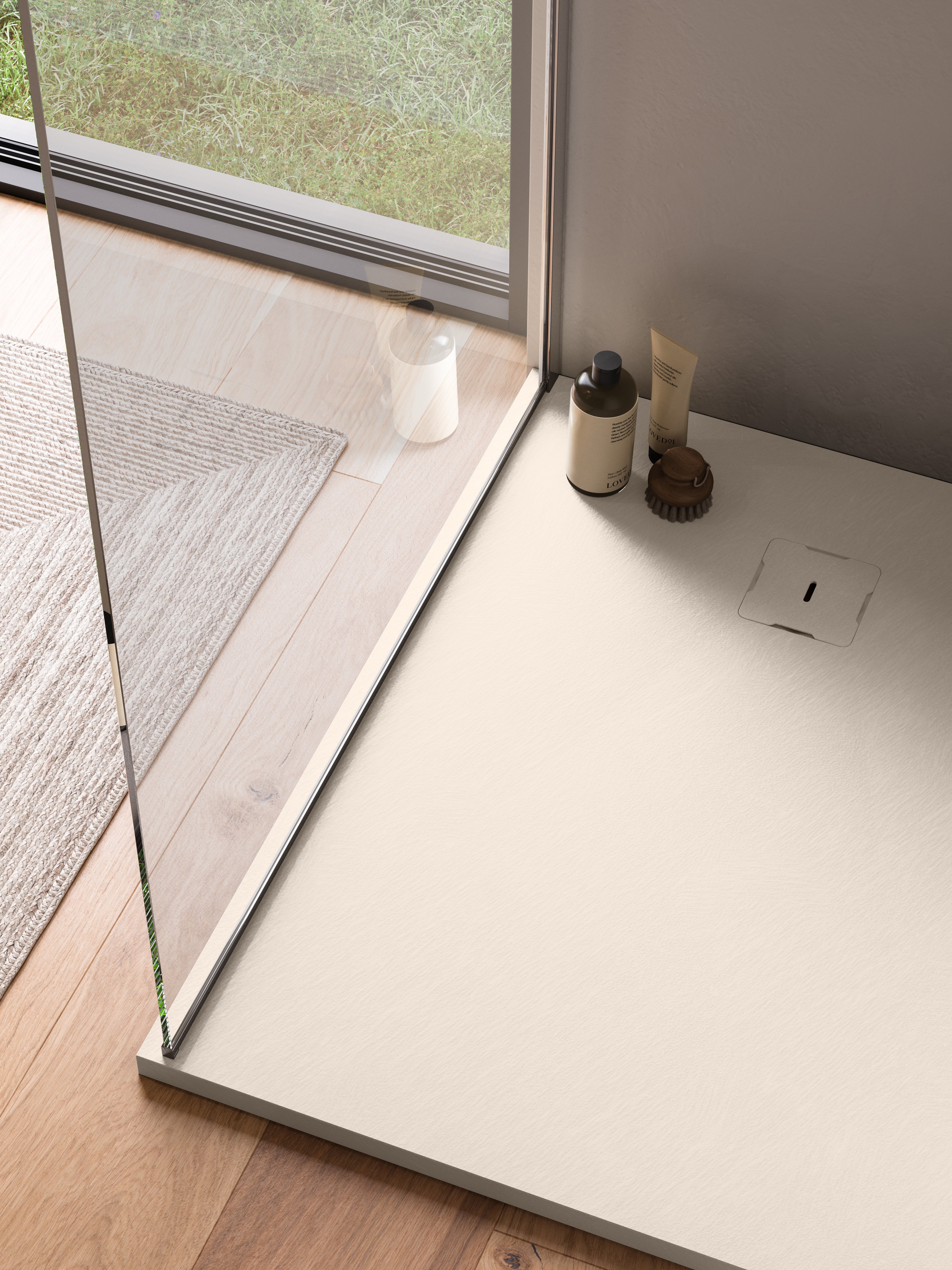 Náhled Calce písková - obdélníková sprchová vanička 140x70, Mineralite