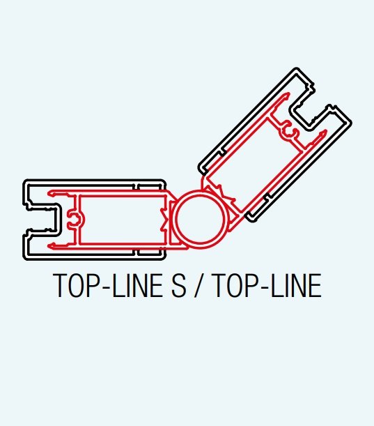 ATYP sada 3 profilů ke spojení dveří a boční stěny pod úhlem 90-180°, aluchrom, pro Top-Line, Top-Line S WTT4.50.SM1