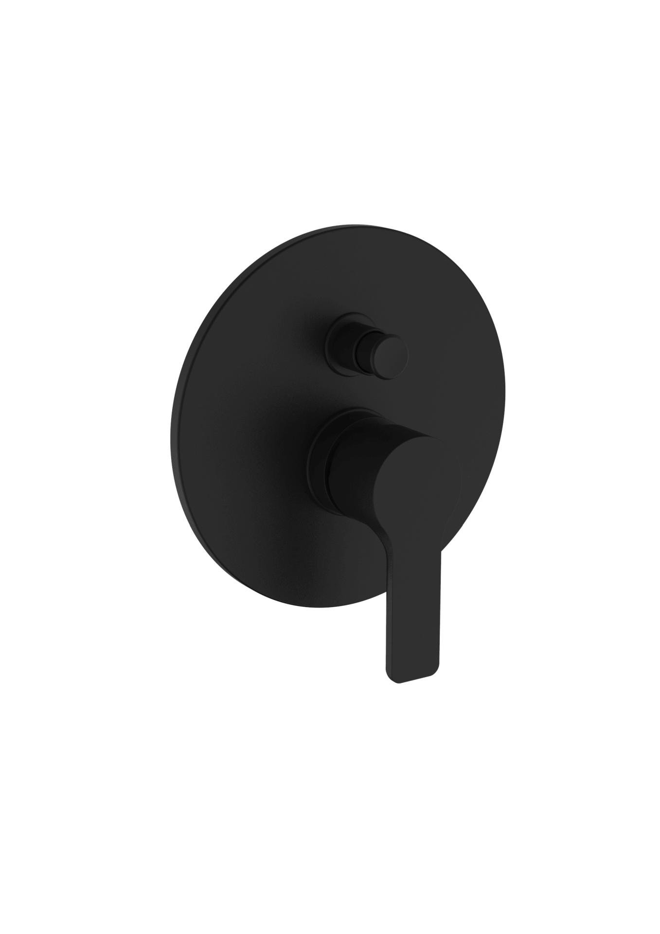 Lugano - sprchová podomítková baterie s přepínačem, komplet, černá LU94BK