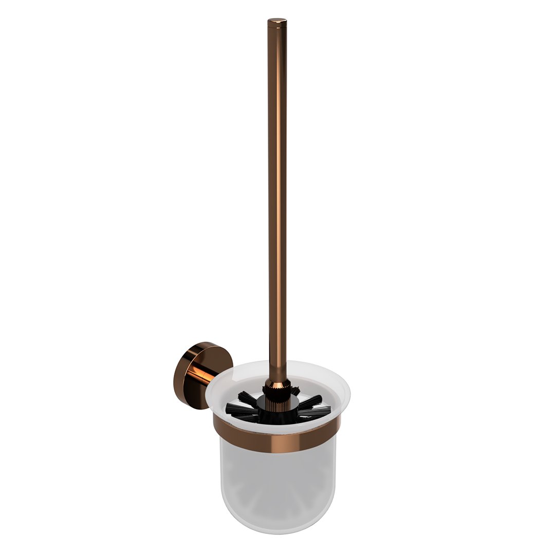 Coral - WC štětka, miska sklo, kartáč černý, Coffee-Gold lesk 158113017