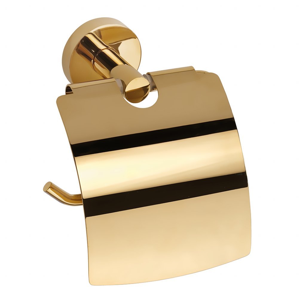 Brilo - držák toaletního papíru s krytem, zlatá lesk 161112010