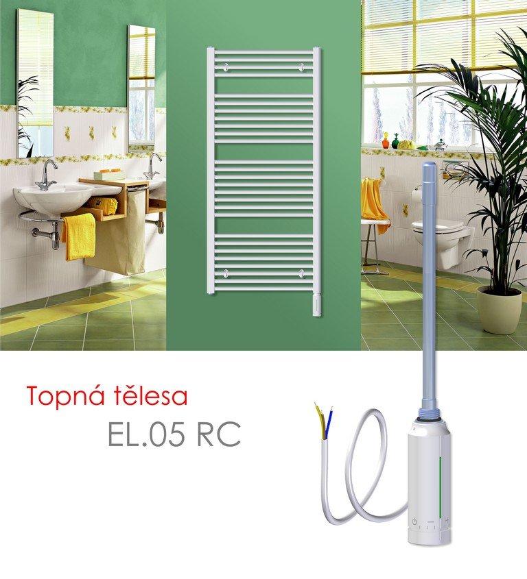 ELVL EL.05 RC 300 W elektrické topné těleso s regulátorem prostorové teploty a programem sušení, bílá EL.05RC 300